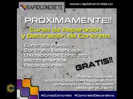 CURSO GRATUITO DE REPARACIÓN Y DECORACIÓN DE CONCRETO