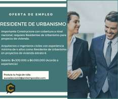 OFERTA DE EMPLEO- RESIDENTE DE URBANISMO