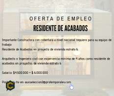 OFERTA DE EMPLEO - RESIDENTE DE ACABADOS