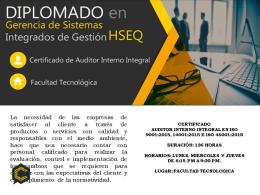 DIPLOMADO EN GERENCIA DE SISTEMAS INTEGRADOS HSEQ