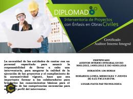 DIPLOMADO EN INTERVENTORÍA DE PROYECTOS CON ÉNFASIS EN OBRAS CIVÍLES