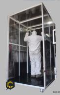 Fabricación e instalación de cabinas de desinfección en varios diseños automáticas.