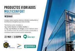 Webinar,  productos vidriados Multiconfort