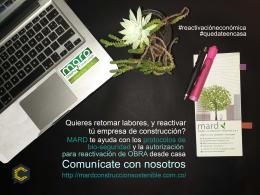 PROTOCÓLO DE BIO-SEGURIDAD - MARD TE AYUDA A REACTIVAR TU EMPRESA DE CONSTRUCCIÓN