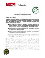 Comunicado especial