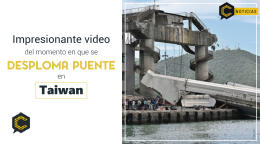 Impresionante video del momento en que se desploma puente en Taiwan