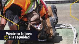 Párate en la línea de la seguridad.
