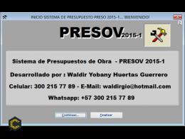 Presov, Software para Presupuestos y Control de Costos.