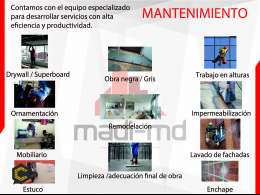 Servicios de mantenimiento, remodelacion