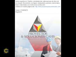 Servicio de: diseño, remodelaciones, acabados, sistema eléctrico entre otros.