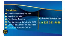 Servicios de diseño de vías, tránsito y transporte