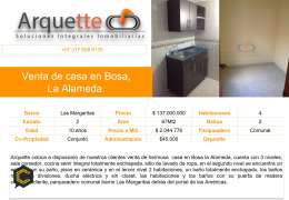 Venta de casa en Bosa la Alameda