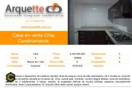 Venta de casa en Chia