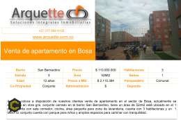 Venta de apartamento en Bosa San Bernardino
