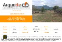 Venta de lote en Neiva