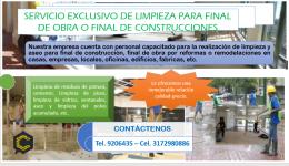 SERVICIO ESPECIALIZADO DE ASEO FINAL DE OBRA