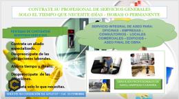 SUMINISTRO DE OPERARIAS DE ASEO PARA EMPRESAS POR HORAS O POR DÍAS
