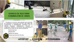 SERVICIO DE ASEO PARA TERMINACIÓN DE OBRA