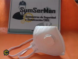 MASCARILLA RESPIRADOR TIPO N95 DESECHABLE, CON VALVULA  COLOR BLANCO Y NEGRO
