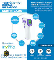 Termómetros infrarrojos importados, certificados y registro Invima.