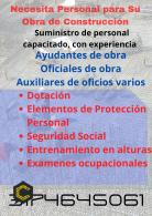 Suministro de personal para sus proyectos, Obra civil, construcciones, remodelaciones.