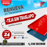 APROVECHA NUESTRA PROMOCIÓN EN TEJA SIN TRASLAPO