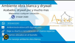 Ambiente obra blanca Armenia y acabados .