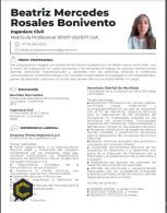 Buenas!  Soy Beatriz Rosales, ingeniera civil con mas de 1 año de experiencia.