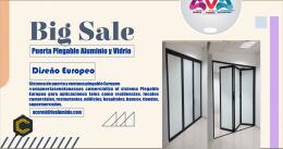 puerta plegable aluminio y vidrio serie nacional o europea