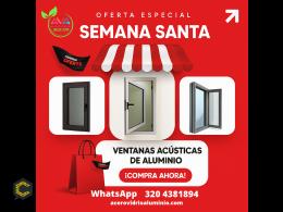 Puertas y ventanas con perfiles en aluminio y vidrio acustico