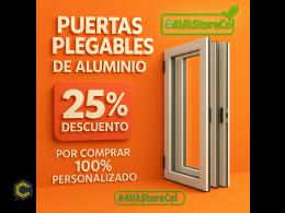 puertas plegables aluminio y vidrio