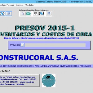Presov - Módulo de Control de Costos