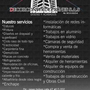 Decorconstrucciones s.a.s diseño y calidad