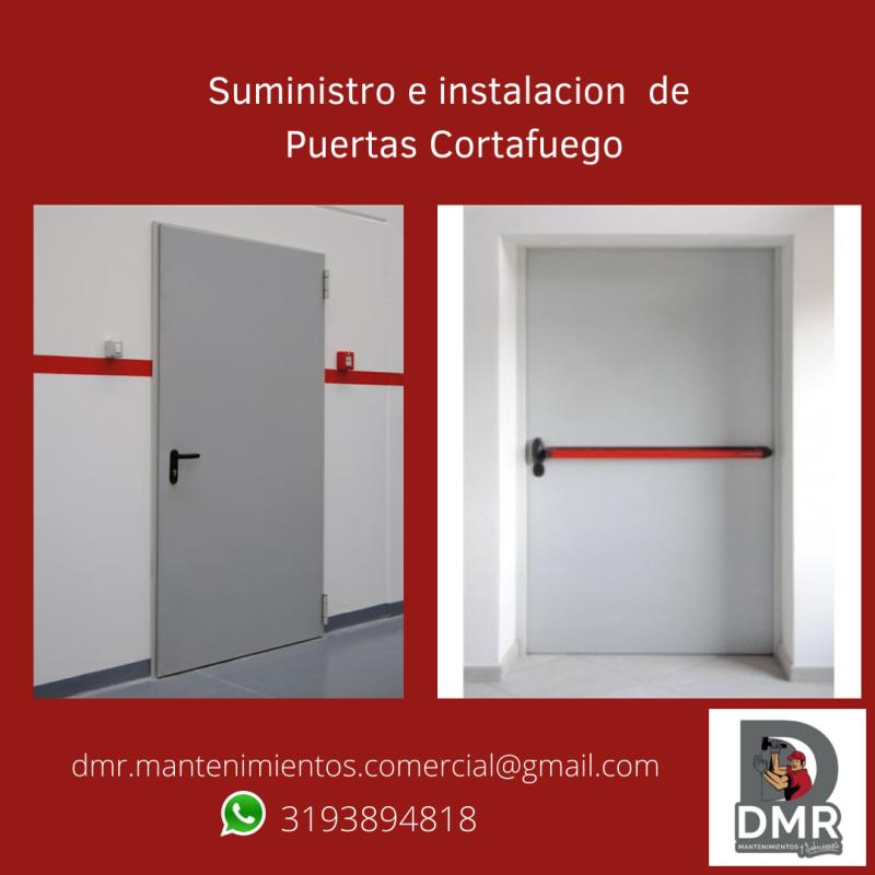 Suministro,  instalación y mantenimiento  de Puertas Cortafuego  Certificadas .  Cel 3193894818