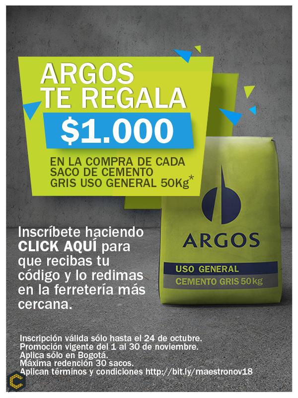 Maestro, si estas en Bogotá aprovecha este descuento que trae Argos.