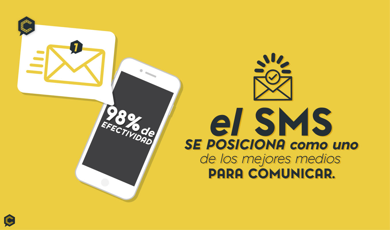 98% de efectividad, el SMS se posiciona como uno de los mejores medios para comunicar.