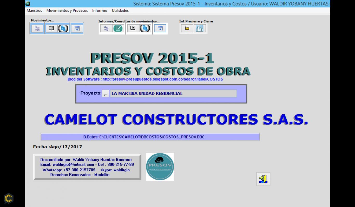 Presov. Software para presupuestos y control de costos de obras