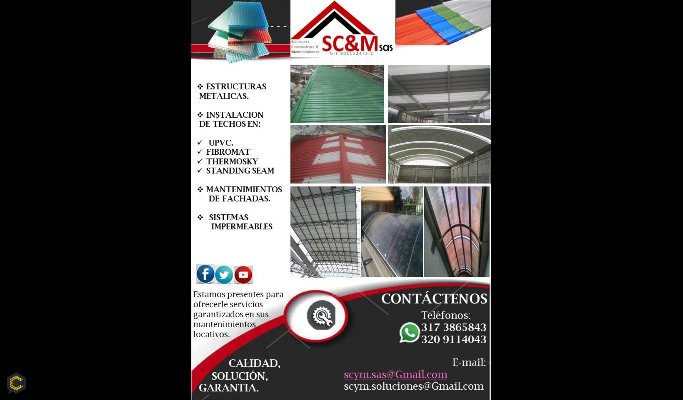 instalaciones de techos  en policarbonato, Cubiertas metálicas, en PVC, Panel,