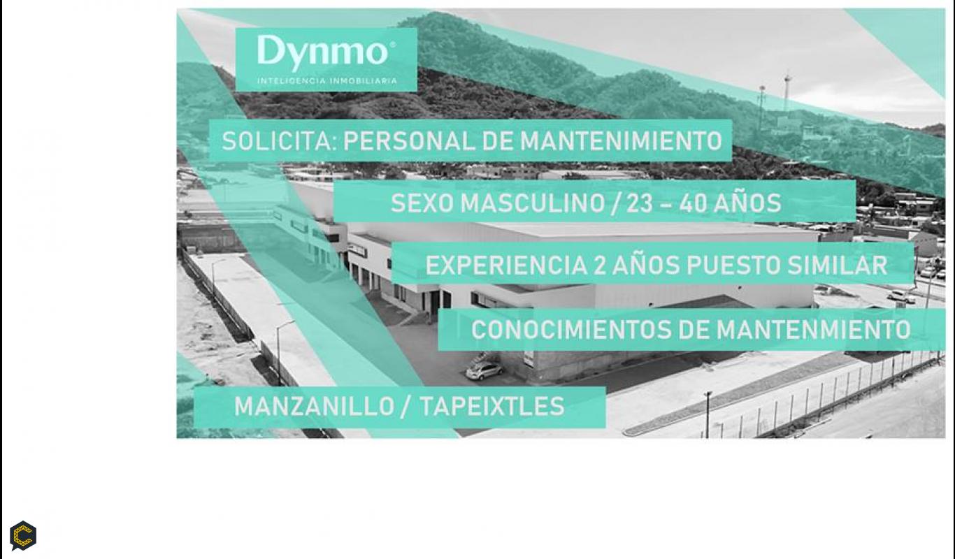 Empresa líder en desarrollo y construcción de proyectos SOLICITA: ENCARGADO DE MANTENIENTO
