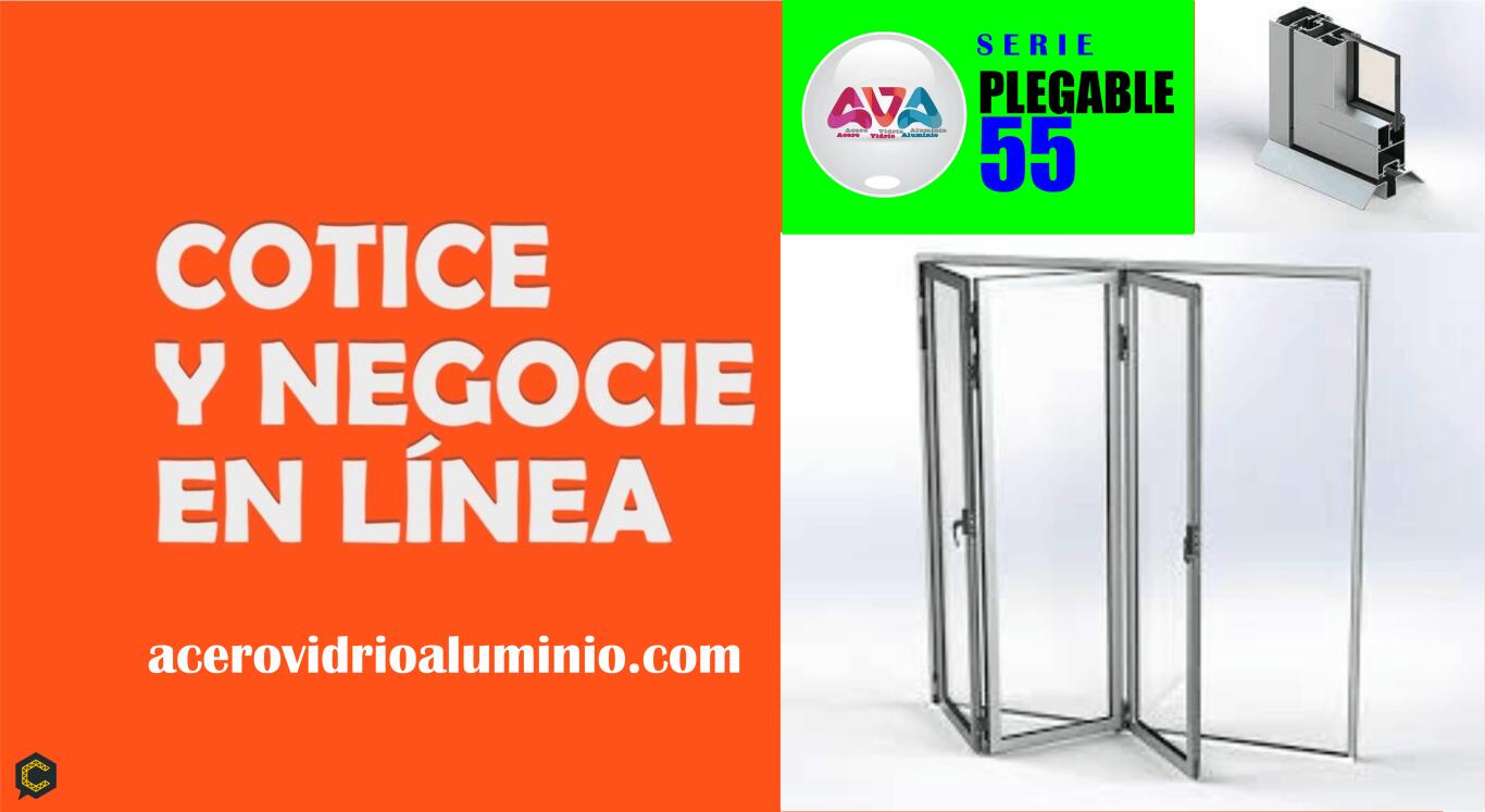 Puerta Plegable aluminio vidrio series europeas