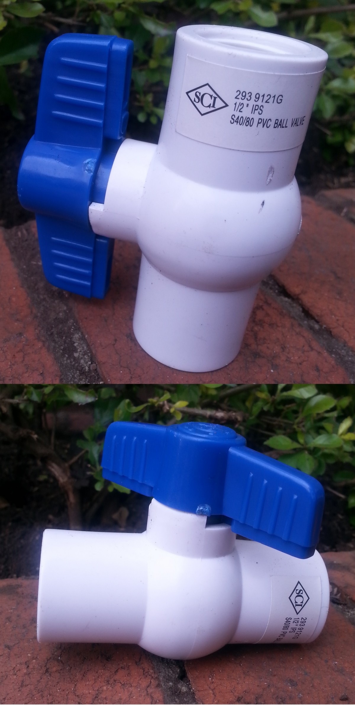Válvula de bola en PVC para corte flujo