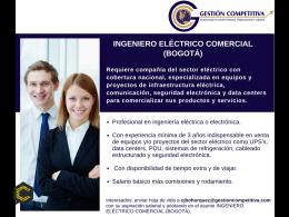 Se requiere Ingeniero Eléctrico Comercial (Bogotá)