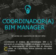 Constructora Bolivar solicita Ingeniero o Arquitecto Coordinador(a) BIM Manager