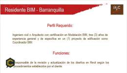 Empresa solicita Ingeniero Civil o Arquitecto con certificación en modelación BIM.